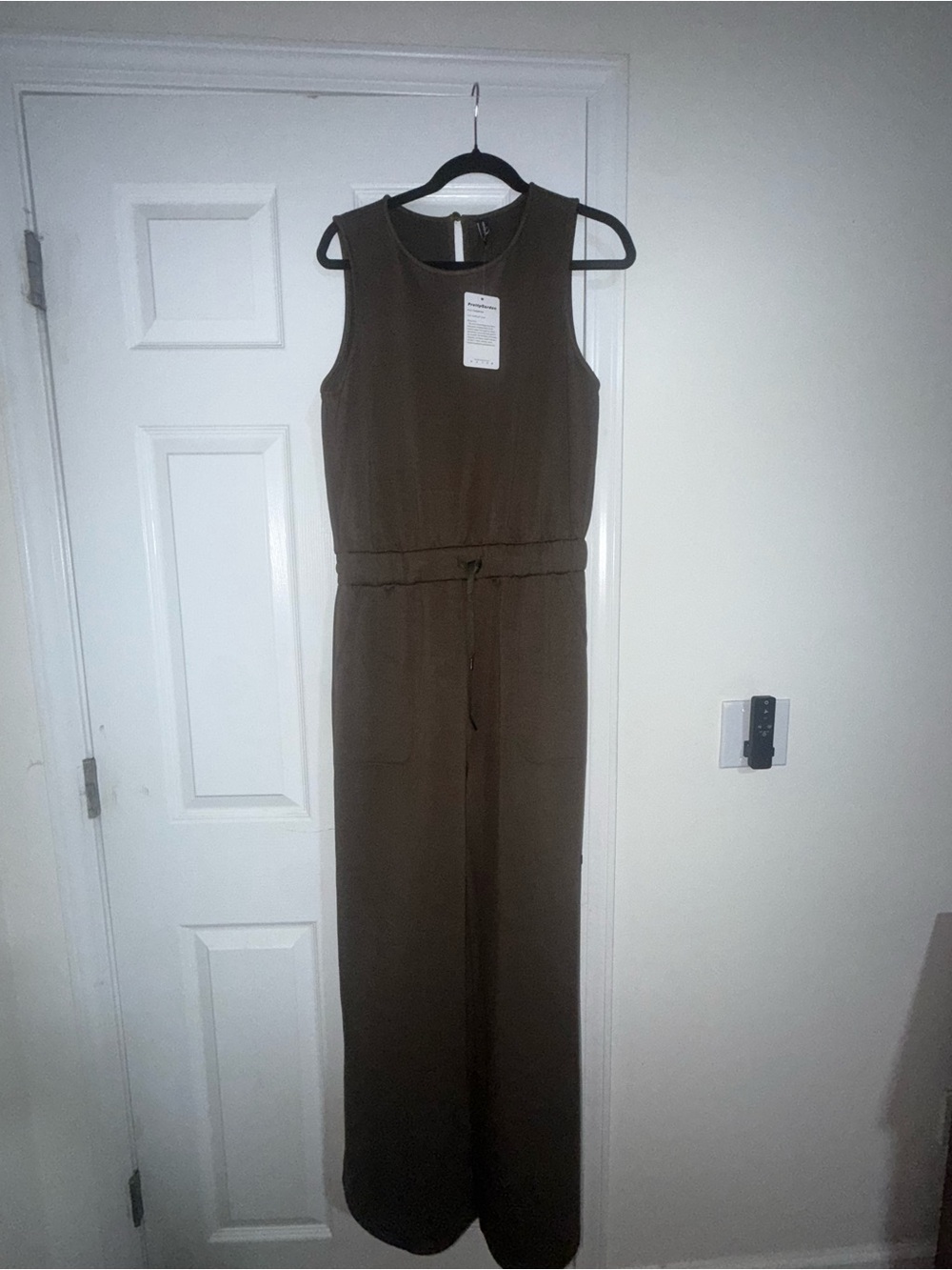Sleeveless Olive Green Jumpsuit with Drawstring Waist